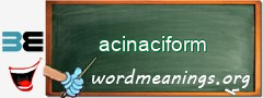 WordMeaning blackboard for acinaciform